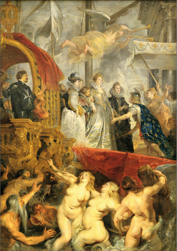 Rubens Dipinti Ritagli Sbarco Maria Medici a Marsiglia la danza delle sirene